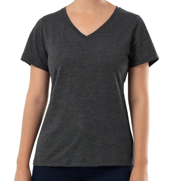 NEW Time and Tru Plus Size Black Relaxed Slub V-neck T-Shirt size XXL/20 - Picture 1 of 5